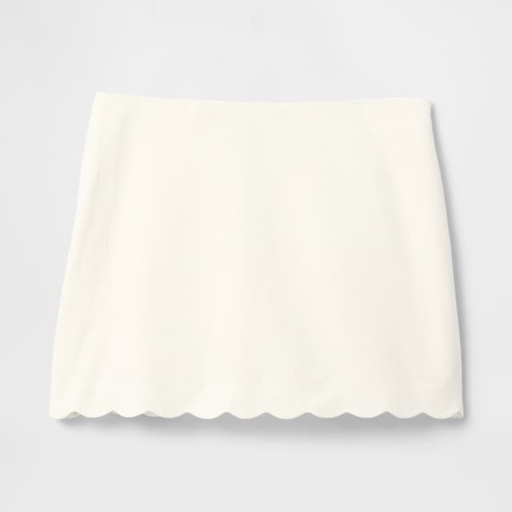 GAP Linen-Blend Scalloped Mini Skort (XL Tall)